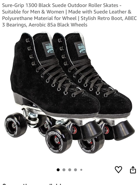 Sure-Grip Other - Sure-Grip 1300 Black suede outdoor skates (M-8/W-9/10)